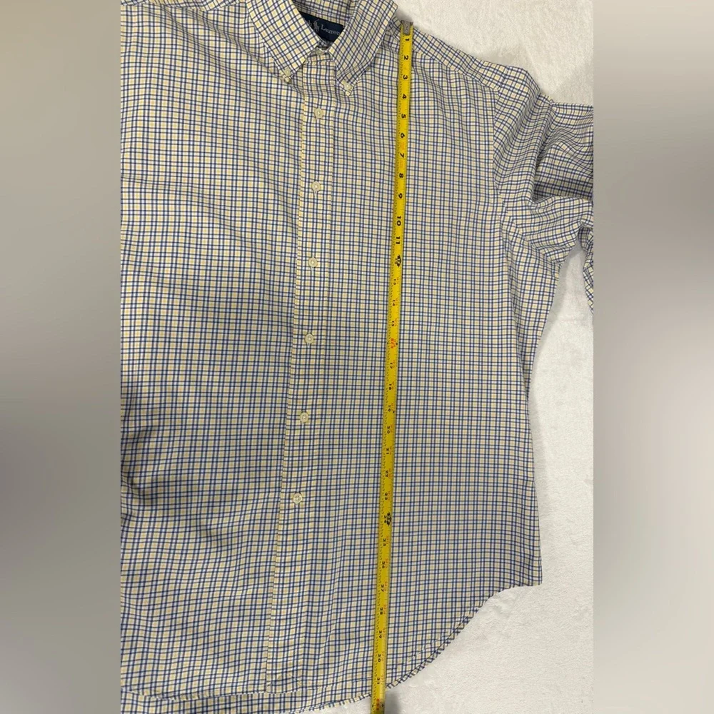 Polo by Ralph‎ Lauren Men's Blue yellow White long sleeve Plaid Shirt X-Large